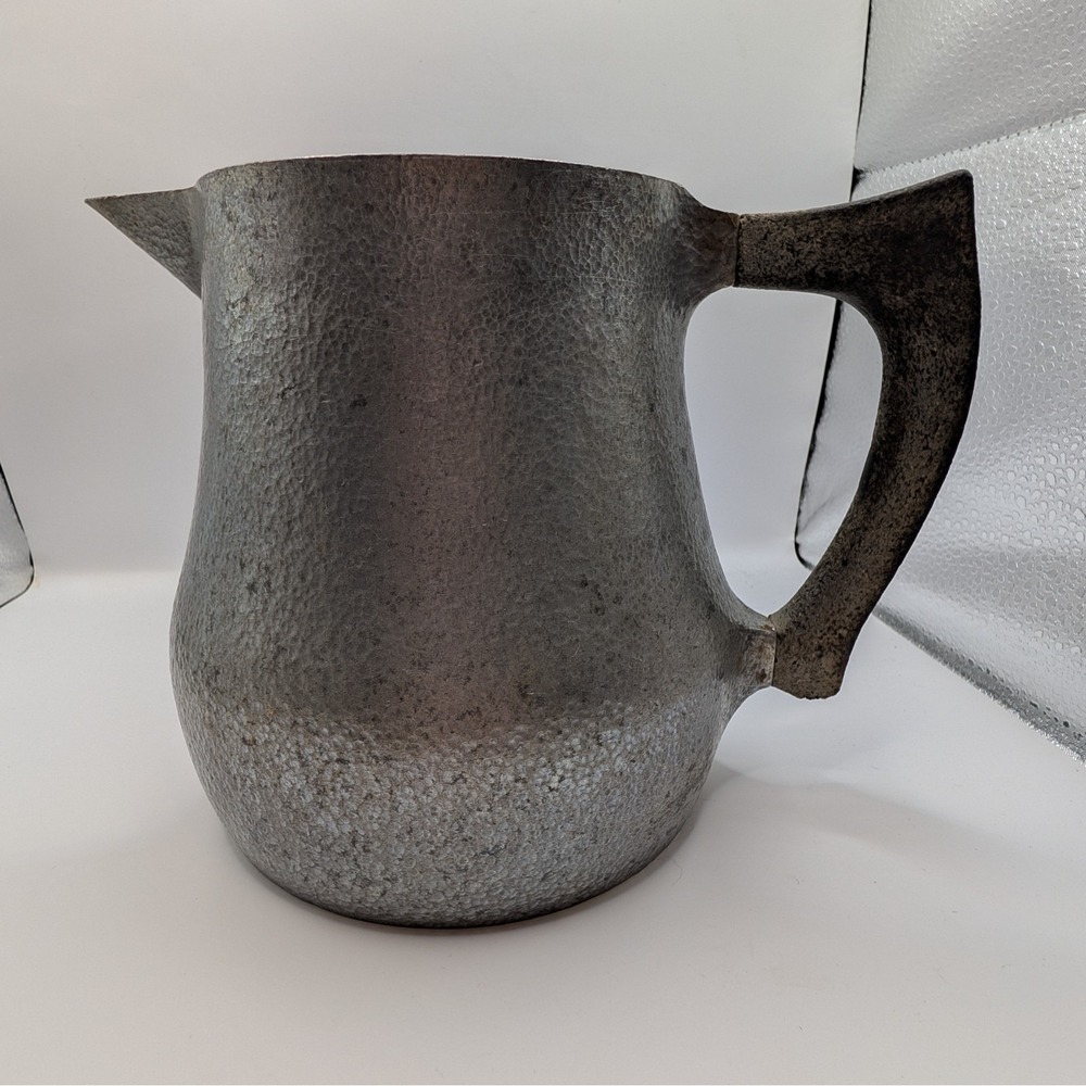 Vintage Forman Family Hand Wrought Aluminum Pitcher Flower Vase Forman Craft